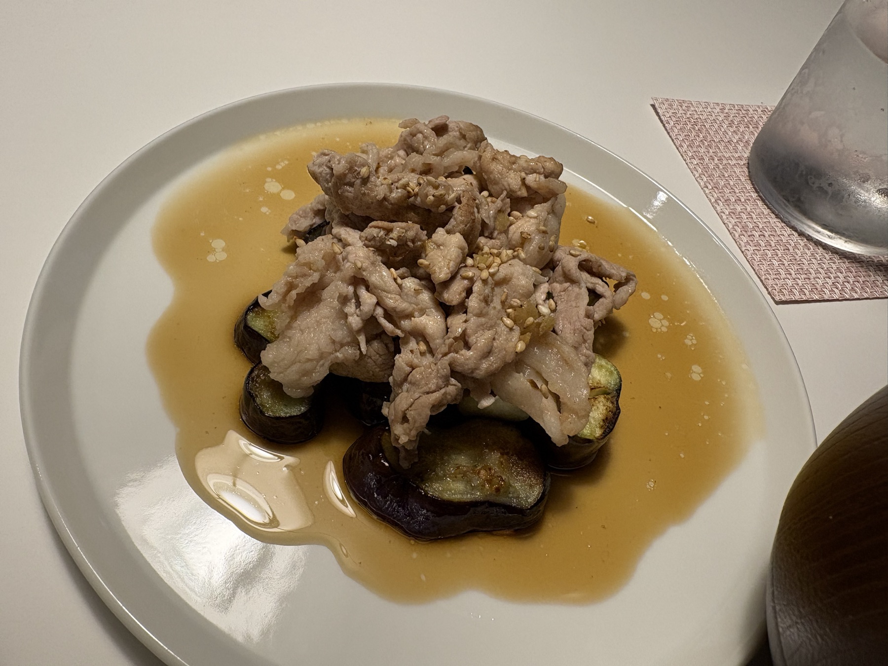なすと豚肉のポン酢だれ 1