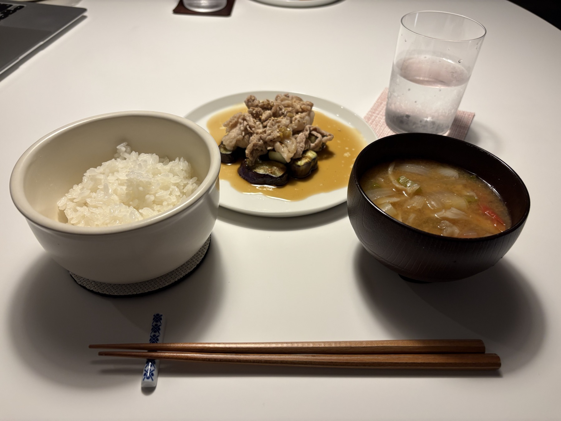 なすと豚肉のポン酢だれ 2